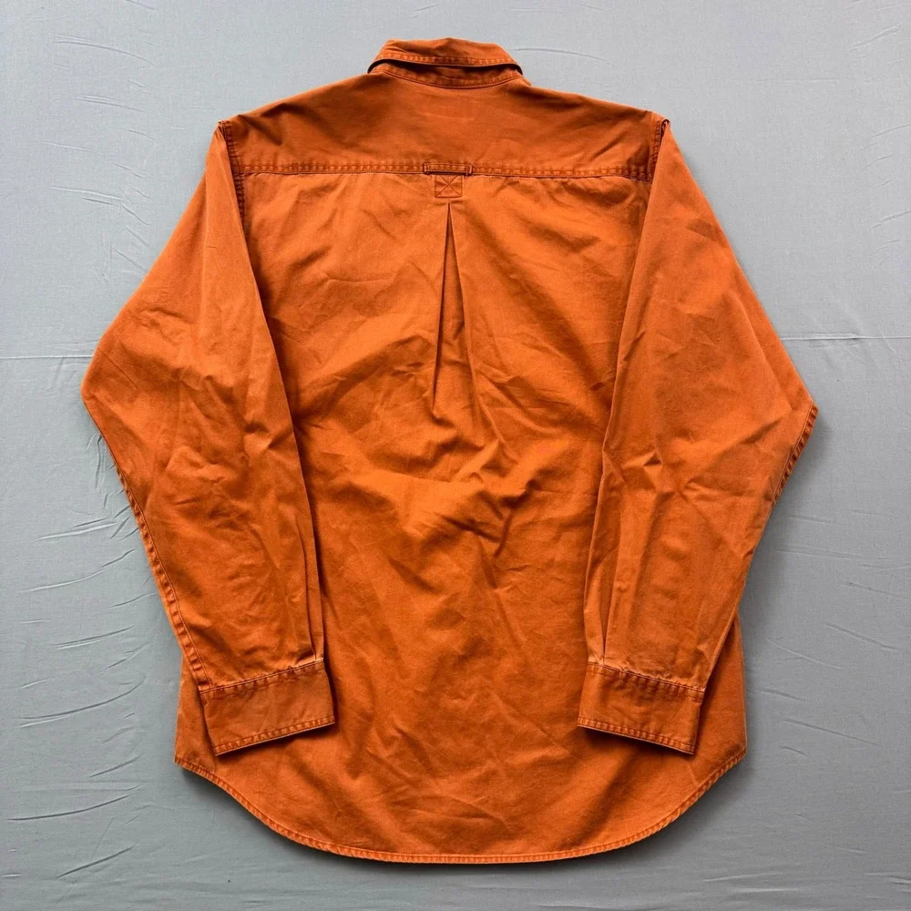 Columbia Mens Small Burnt Orange Cotton Long Sleeve Button Down Utility Shirt‎